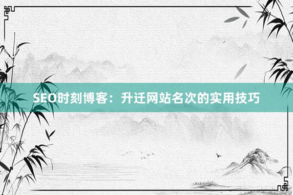 SEO时刻博客：升迁网站名次的实用技巧