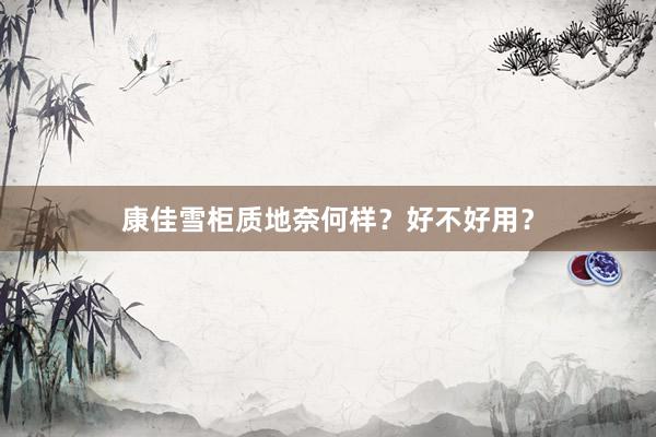 康佳雪柜质地奈何样？好不好用？